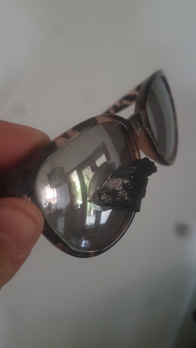 Lesson for the day: don't leave your sunglasses near the woodfire!