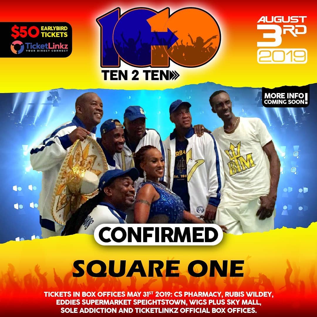 CropOverHUB's tweet photo. 🇧🇧 Square One reunites once again for the return of one of Crop Over's most anticipated events! #CropOver2019 #Ten2Ten https://t.co/Zxg5GWw89b