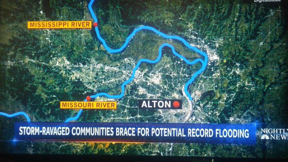 DrewCondra's tweet photo. @rothase2 Record flooding in midwest, also in a bold move by Illinois, Alton has relocated to North St. Louis City. https://t.co/sNpNYkfUtv