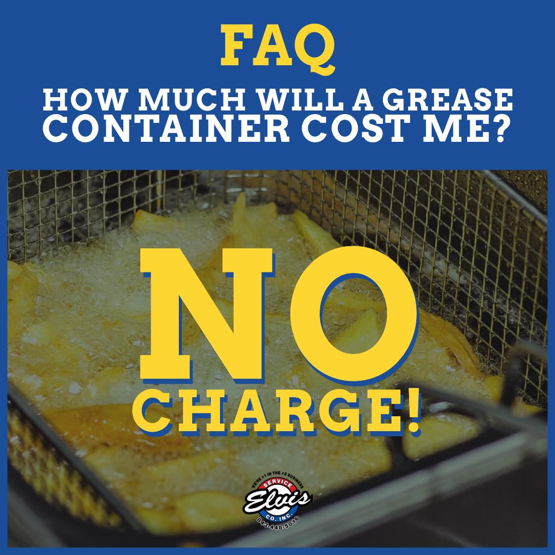 ElvisService's tweet image. NO CHARGE for a #greaseContainer! What?!? Learn more at bit.ly/ESC-FAQ
.
.
.
#ElvisServiceCompany #Number1intheNumber2business #MyrtleBeachSC #Myrtle #MyrtleBeach #PawleysIsland #GeorgetownSC #MurrellsInlet #ConwaysSC #RestroomTrailers #SouthCarolinaWeddings #Portables