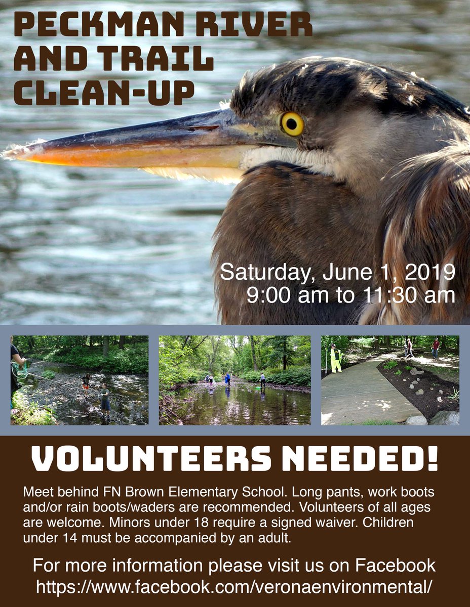 GreenVeronaNJ's tweet photo. All volunteers welcomed.

We’re celebrating National Trails Day by cleaning up the Peckman River and trail this Saturday, June 1st from 9:00-11:30 am.  Meet us behind FB Brown and help keep Verona Green!  ⁦@VeronaTownship⁩ ⁦@SustainVerona⁩ ⁦@myveronanj⁩ https://t.co/5hoKhYpW6E