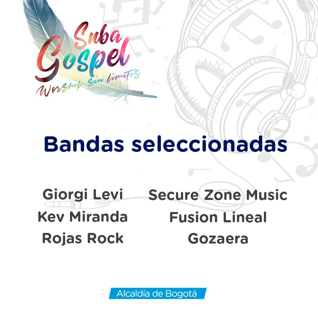 subaalcaldia's tweet photo. #SubaInforma ☑️
Estas son las bandas que se presentarán el próximo sábado 8 de junio en el Festival de la Familiaa partir de las 2:00 p.m.🎼🥁🎸 https://t.co/dym1vDFNdT
