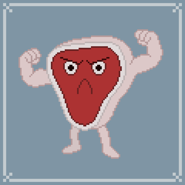 PixelFeren's tweet photo. A quick, grumpy Muscle #Meat appears! Enjoy, @Pixel_Dailies.

Day 11

#pixel_dailies #pixelart #aseprite https://t.co/lHigopZQdx