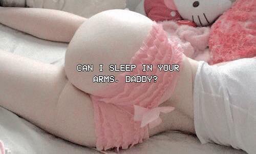 ObsessiveBae's tweet photo. Can I sleep in your arms daddy? 

#ddlg #kink #bdsm #sub https://t.co/AOCLDn57PZ