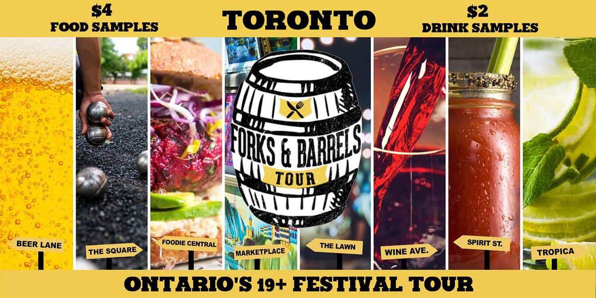 spexontoronto's tweet photo. Ontario's 19+ Festival Tour featuring food &amp; drinks, hosted by @Forksandbarrels,  touches down @OntarioPlace June 7. https://t.co/NDeY2QAlVg