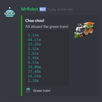 CrashdiceC's tweet photo. New Features :
- Green trains are now announced directly into our Discord : https://t.co/TxLuYomWkt
- '!n' command in (On discord) will give you informations about the last nyan!

#CryptoGaming #onlinecasino #gambling #CryptoNews  #ETHEREUM #ETH #BTC #CryptoGaming #Blockchain https://t.co/iQCznF66kw