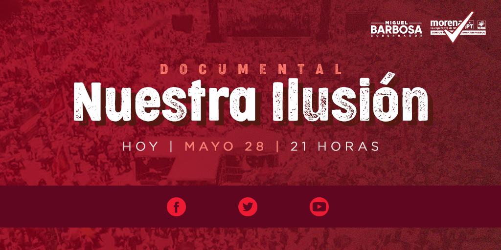 MBarbosaMX's tweet photo. ¡No te lo pierdas! Esta noche estrenamos el corto documental "Nuestra Ilusión".

Tras un año de lucha, la ilusión sigue viva.

La cita es hoy a las 21:00 horas a través de mis redes sociales 🎬 https://t.co/N8SqhUyZQu