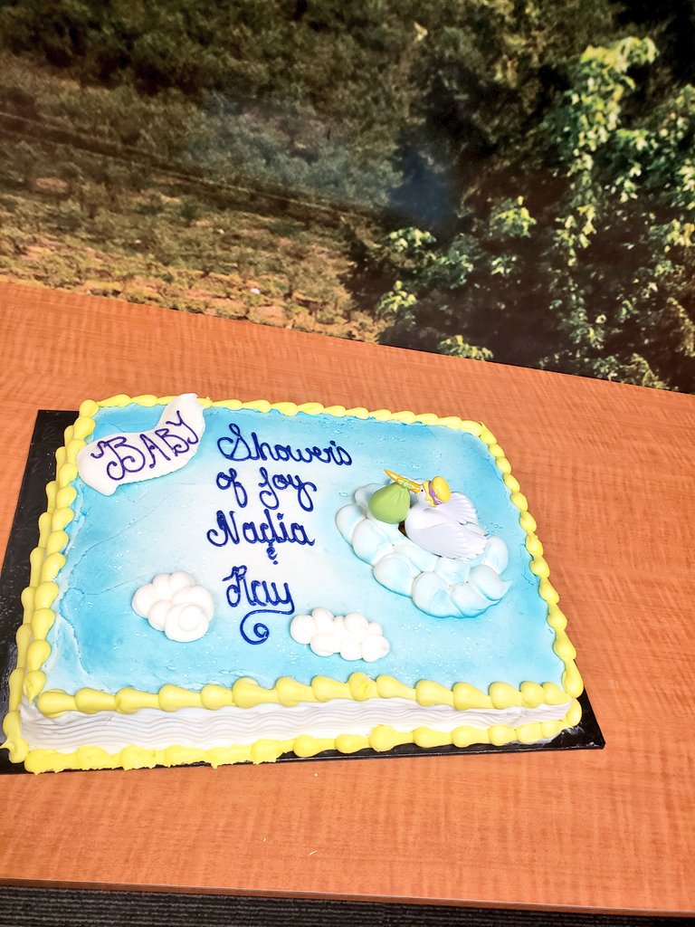 NadiaAzam_TD's tweet photo. Lovely surprise baby shower at my last DLT meeting today. Thank you @GurjivChahil_TD and my amazing DLT for the the wonderful send off. I will miss you all @AndyCribb_TD #bestdistrict #workbabyshower #SDNW #TDBANK https://t.co/3AOomLvOmk