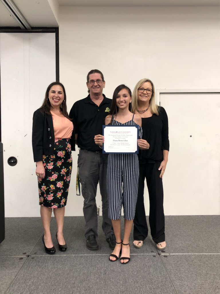 Congratulations Dana Benevides SECME essay winner for PBC. <a href="/BocaRatonMiddle/">Boca Raton Middle</a> @BRCMS_Principal