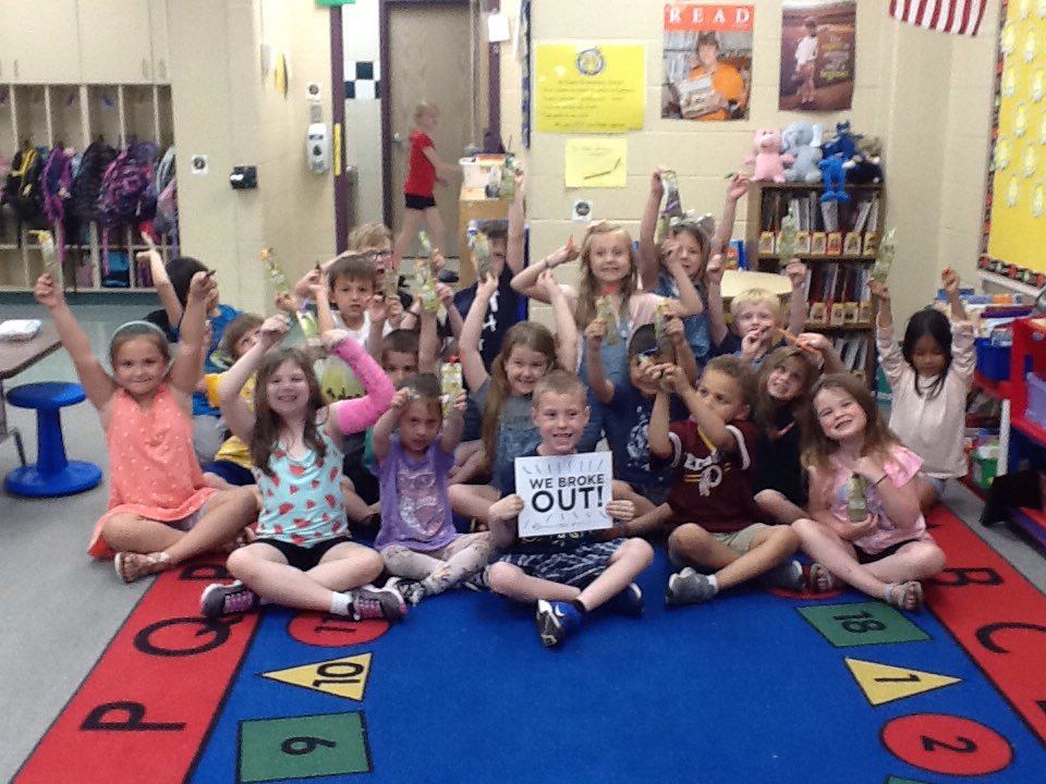 room132crew's tweet photo. Could not be more proud of this amazing group of kids..they have worked on their collaboration skills all school year and proved that kindergarteners CAN breakout! #GESConnected #betherevolution #Breakoutedu https://t.co/upT3qNRLTb