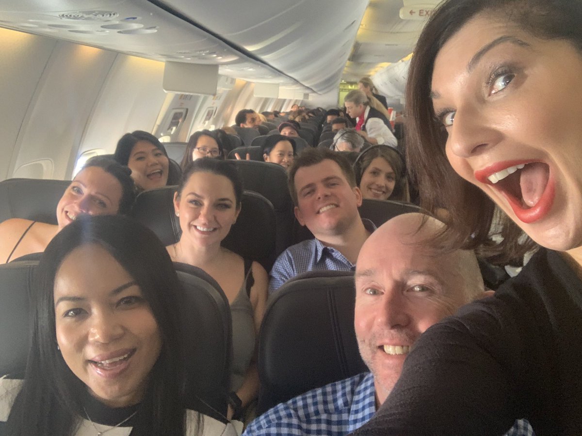 LislPietersz's tweet photo. Hands up in the air! Melbourne: we’re coming for you! The @QuickBooksAU peeps, customers &amp; industry superstars r jam packed &amp; in flight, getting ready to experience #QBConnect @AndyPatersonAU @kate_alderding @JD_Intuit @BiancaBowronCut @BowdenMel @CMulholland42 @LieletteCalleja https://t.co/wWmSGryaRv