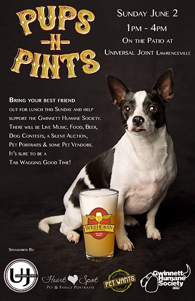 HeartSpot_TLC's tweet image. Bring your #bestfriend for lunch at #UniversalJointLawrenceville this Sunday June 2 from 1-4 for #pupsnpints proceeds to benefit @gwinnetthumane