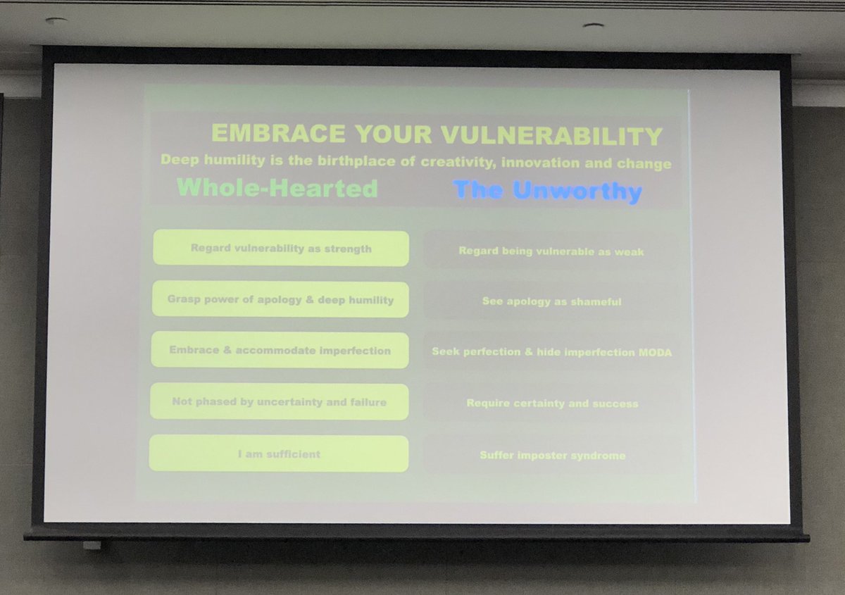 ClaireAmosNZ's tweet photo. Embrace your vulnerability- Sir John Jones sharing insights from @BreneBrown at #SPANZ19 https://t.co/tb4Qf1Gw1c