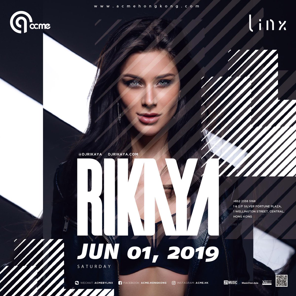 This Saturday, June 1st, catch hottie <a href="/DjRikaya/">Rikaya</a> at #Acme #Linx #HongKong. <a href="/XinWangGroup/">Xin Wang 信望</a> <a href="/MusicFestAsia/">Music Fest Asia ️</a> #LanKwaiFong #DjRikaya #ChinaEDM #LKF #Rikaya #EDM #China #ChinaTour #AsiaTour #MusicFestival #Nightlife #HK #BaoBeiAsia #BaoBei #FemmeFatale #FemaleDJ #hkclubbing #hkedm #edmhk