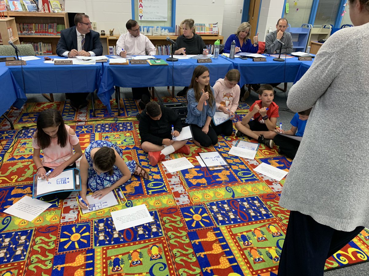 Willard_School's tweet photo. A fun mathematics presentation shared with our supportive Board of Education- great to see our students and board members working together! A special thank you to Miss Pesavento- you were amazing! #WillardPride #Math #BravoWillardStudents @KWMathScience @MissPesavento https://t.co/TBgvR8DMpv