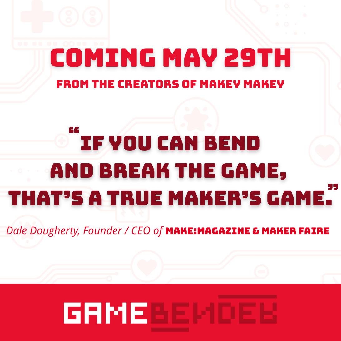 playgamebender's tweet photo. Something big is coming at 9 am EST! Find out on May 29th!
“If you can bend and break the game, that's a true maker's game.”
Dale Dougherty, Founder / CEO of @make : Magazine / @MakerFaire
#gaming #coding #makered #digitalliteracy #diversifycoding https://t.co/BWpaPRlYjT