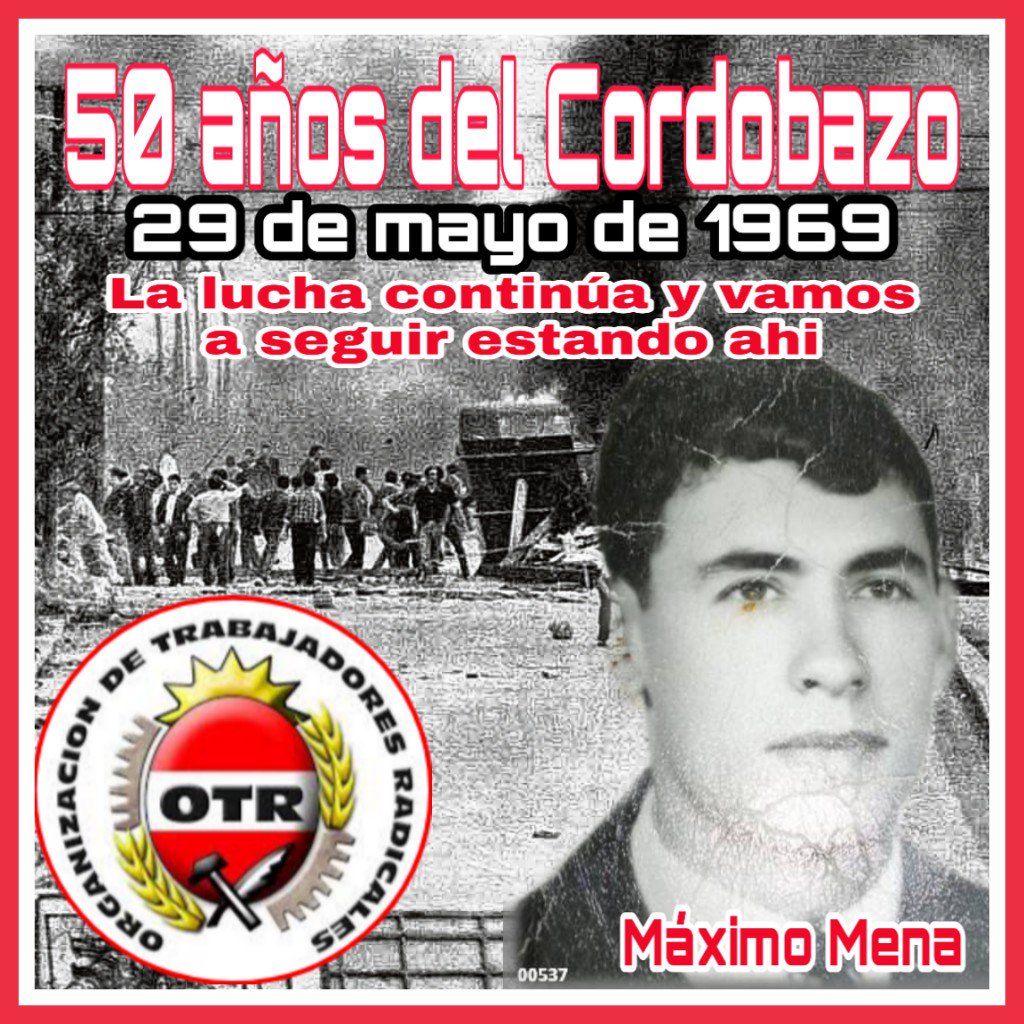 50 años del cordobazo!! <a href="/otrnacional/">otr nacional</a> <a href="/OTRbsas/">OTR Bs As</a> <a href="/OTRmardelplata/">OTRmardelplata</a> <a href="/BrunaOTR/">Daniel Bruna</a> <a href="/Comunicacionucr/">Comunicacion2.0</a> <a href="/OtrTucuman/">OTR_Tucumán</a> <a href="/OTRCapitalOK/">OTR Capital</a> <a href="/OtrFe/">OTR Santa Fe-Rosario</a> <a href="/otrlarioja/">OTR La Rioja</a> <a href="/OtrMatanza/">OTRMatanza</a> <a href="/astonejorge/">jorge antonio astone</a> @Corr3ligionario <a href="/arielsanturio/">Ariel Santurio</a> <a href="/emivillena/">Emilio Villena</a> <a href="/mariostubichar/">Mario Stubichar</a> <a href="/guadalupemias/">Guadalupe Mias</a> <a href="/fabriciospablo/">Fabricio Suarez</a> <a href="/rausalinas/">Raul Salinas🇦🇷</a> <a href="/Dario_Melo_/">Dario Melo</a>