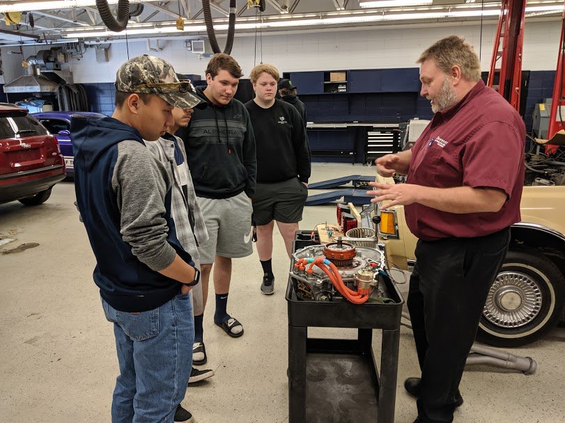 RhsVehicle's tweet photo. The boys from @dunwoodycollege came over last week to share the awesome things Dunwoody can do for their careers.  Lonny, Brian and Dave brought a bunch of great demos along with the Big Purple Challenger.  All my guys got a kick out of the hot rod!  A big Thank You for visiting! https://t.co/DnLj3cj2YC