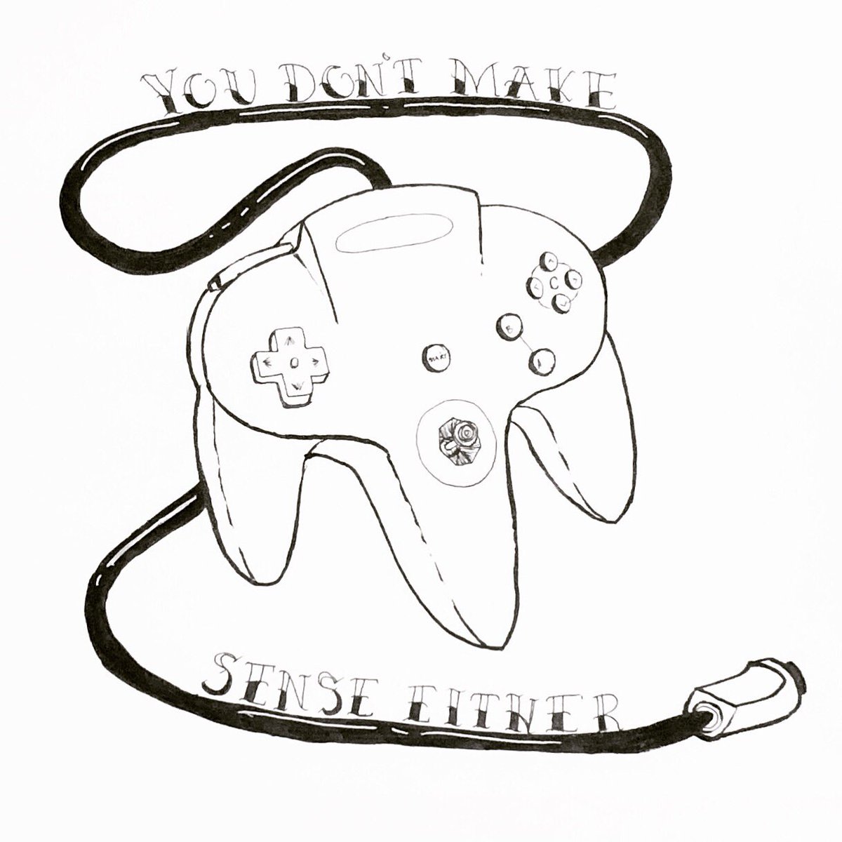 audisoddd's tweet photo. Progress update from yesterday. Will color the controller tomorrow. ✌️
.
.
#nintendo #n64 #inkonpaper #videogames #100daysofauddoodles #the100dayproject #retrocollective #tattoofont #inkart #nintendo64 https://t.co/dD74eAeXRW
