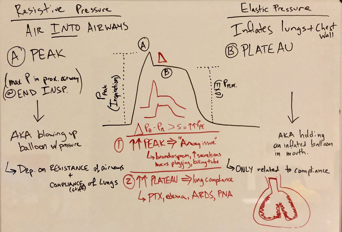 Just discussing the difference between peak and plateau pressure with PGY2 @lwalinchus and Cooper ICU fellow <a href="/talk2gur/">gurkeerat singh</a> #vent #NightShift