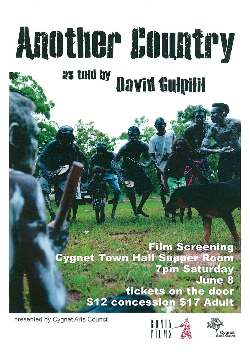 Saturday, 8 June, 7pm
Tickets at door: $17 adult, $12 concession.
Cygnet Town Hall Supper Room, 14 Mary St, Cygnet TAS 7112
#Art #Culture #Film #Community #Events #Aus #Australia #Tas #Tasmania #Huon #HuonValley #Cygnet #Indigenous #Aboriginal #TorresStraitIslander #ATSI