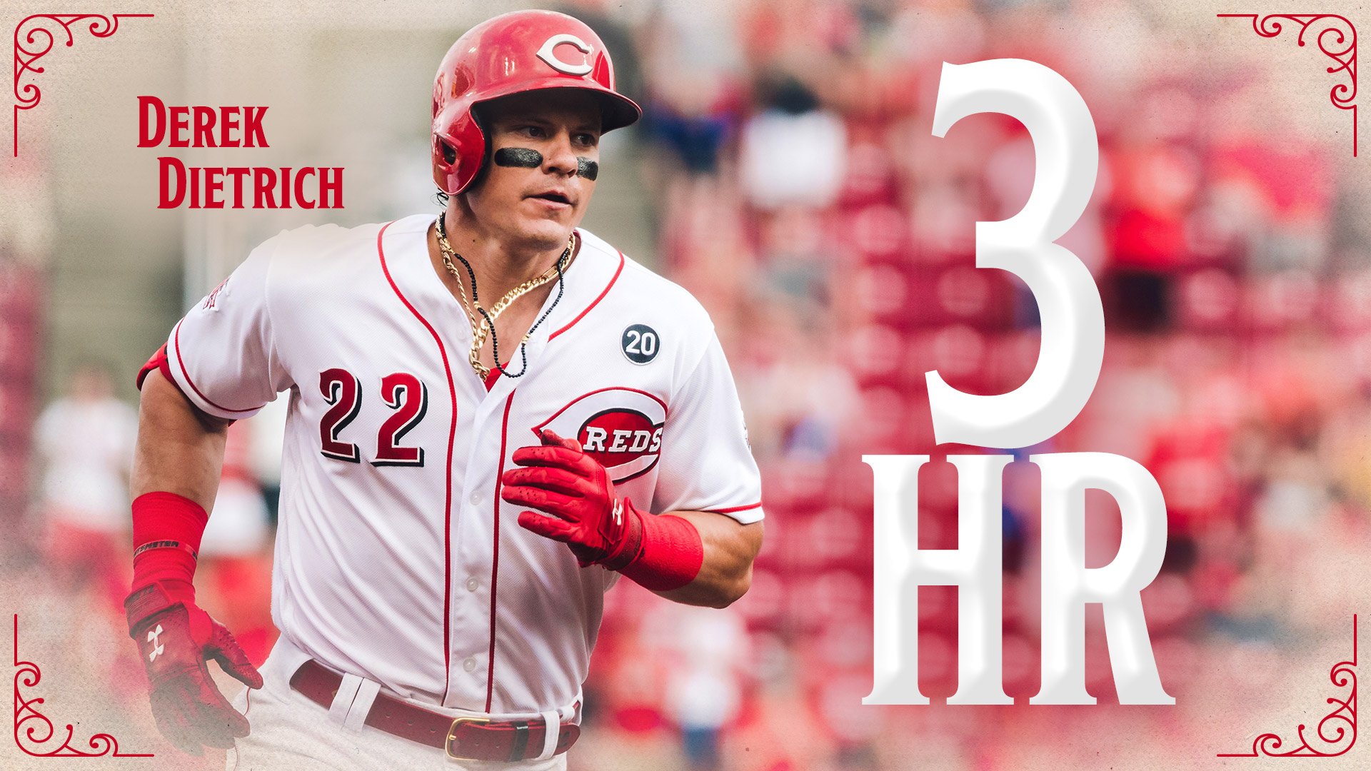 Cincinnati Reds on X: Derek Dietrich is the first Red with 3 HR in a game  since Scooter Gennett hit 4 HR on June 6, 2017. 💪 #BornToBaseball   / X