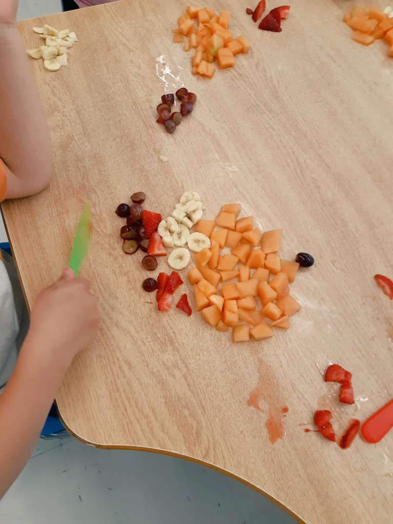 Taylorjones052's tweet photo. We made fruit salad as a class this week as part of our discussion on making healthy choices. Some of the kids were able to experience new fruits like kiwi, raspberries and cantelope donated by some of the families in our class. 🍎🥝 https://t.co/mDAirISUGF