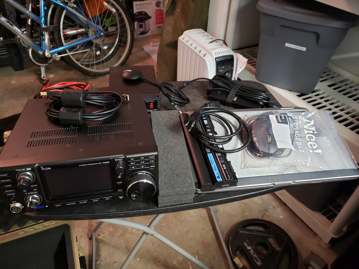 KG5CCI's tweet photo. We're 10 days out from the #W7D (That's Wyatt &amp; Dave in 7 Land) rove to rare grids with big antennae and all the watts. Making sure my two "shacks in a box" fit with no issues this evening. https://t.co/o7XXboA6MI