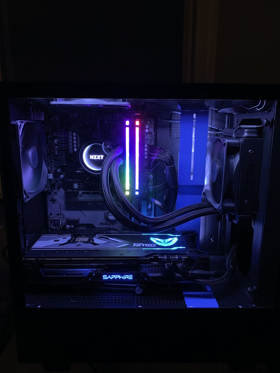 stotoole294's tweet photo. The new build is done! So stoked on how it came out and can not wait to game and stream off it! @snoopeh @StoneMountain64 @pipelinegg #nzxt #corsair #sapphire #nitro #asrock #samsung #ssd #westerdigital https://t.co/seAHS8LyFL