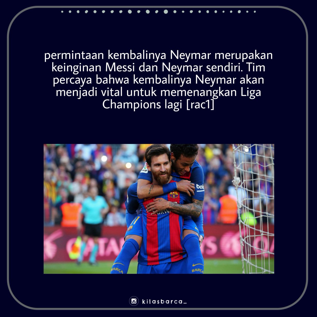 KilasBarca_'s tweet photo. Alasan kalian yang setuju Neymar balik dan yang gak setuju? 👇👇👇 https://t.co/wCmKVppexu