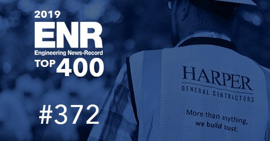 We are honored to be recognized in <a href="/ENR_SE/">ENR Southeast</a>'s Top 400 Contractors for the second year in a row! #HarperGC #webuildtrust #Top400