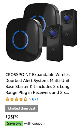 SadoTech's tweet image. Best Wireless Doorbell Lightning Deal IN PROGRESS NOW - ENDS IN 2 HOURS amzn.to/2VVnEPg  

@amazondeals @AmazonDeals__ @AmazonDealz4U @amazondealhouse @slickdeals @eBayDeals
