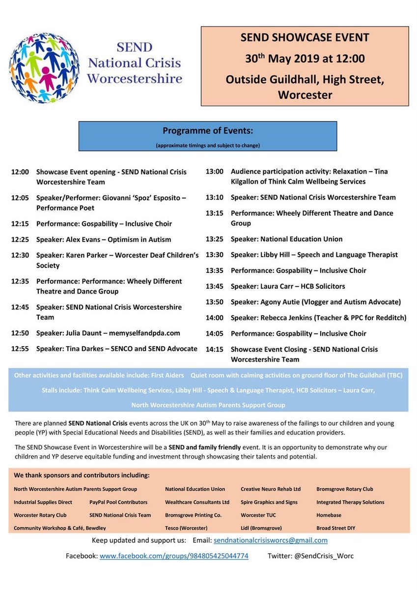 TOMORROW is our #SendNationalCrisis Showcase event. Pls come along &amp; meet our amazing children &amp; speak to our inspiring parents &amp; guest speakers. Children with #SEND are our future too. Help us to showcase their potential. Please don't close your eyes to this. #OurKidsMatter
