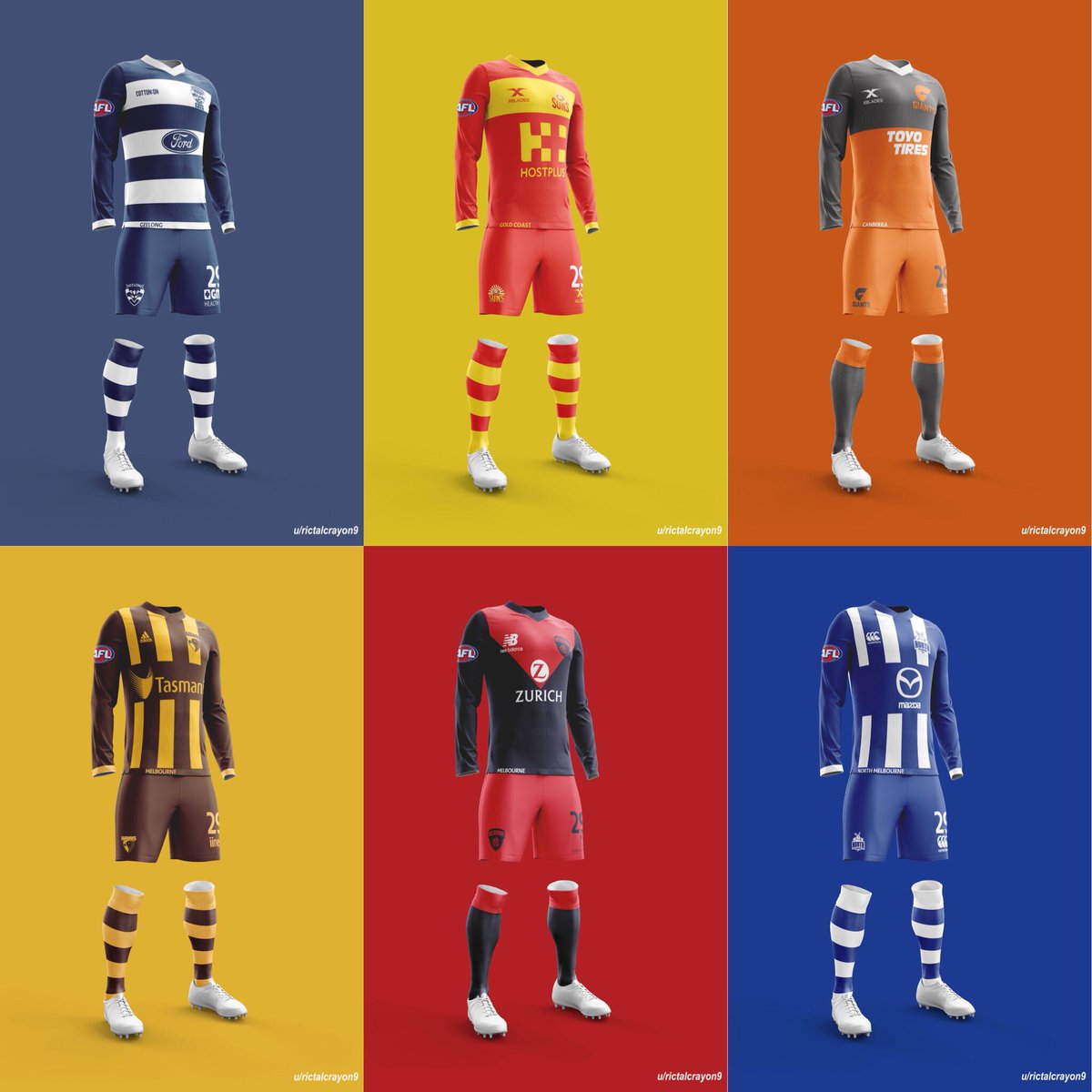 7AFL on Twitter: "A footy fan on Reddit redesigned every AFL guernsey into soccer 🔥🔥🔥 u/RictalCrayon9) / Twitter