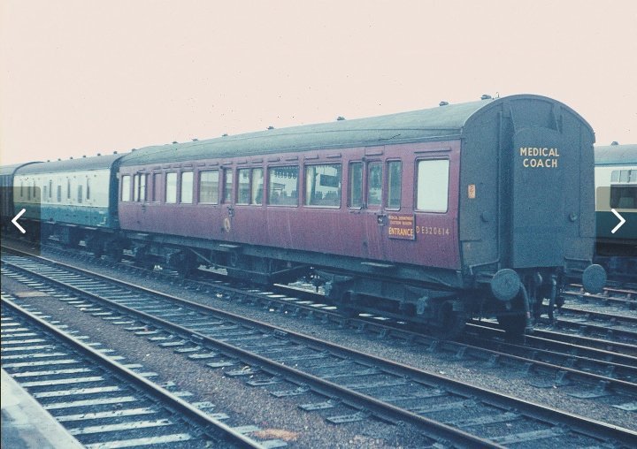 SuffolkRail's tweet photo. Anyone seen the Doctor????.... #BR #EasternRegion Medical Coach #DE320614 at #Cambridge c1969.... 📸#TomBurnham.... @SuffolkRail https://t.co/98vBXm34NO