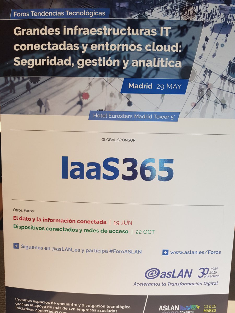 iaas365's tweet image. A punto de dar comienzo el 1er #ForoASLAN sobre entornos #cloud. @iaas365 abre el panel de expertos con la ponencia &quot;Un viaje al Cloud Adaptativo y Flexible&quot;