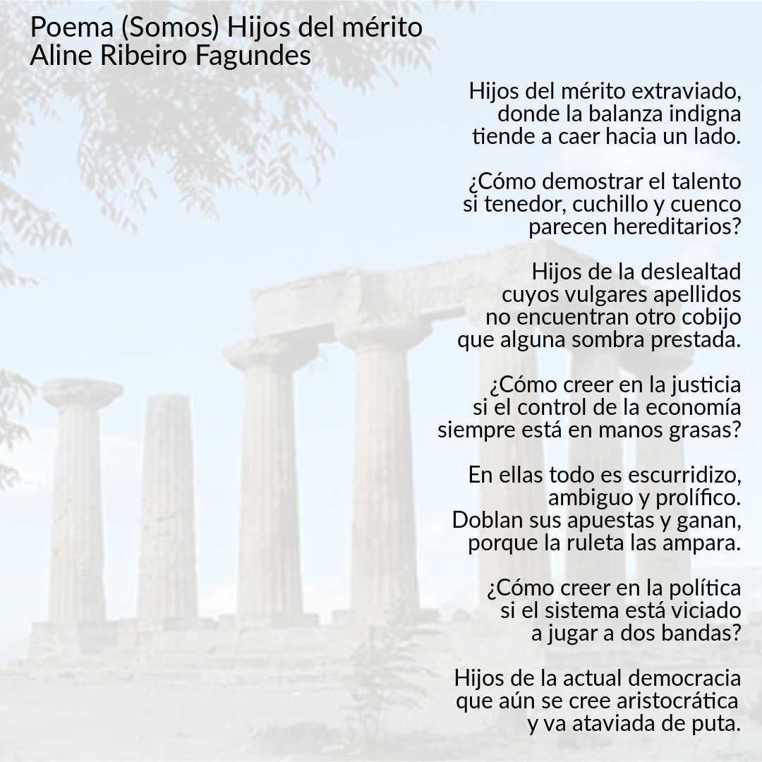 Aline_RFagundes's tweet photo. #Poesia #leer #libro #Reflexiondeldia #Democracia #politics #economics #economy #Sociologia #Filosofia #FelizMiercoles #FelizMiércoles #pensamiento #Mindset #Grecia #TemplodeApolo
#Poema Hijos del mérito https://t.co/sheyJNtigM