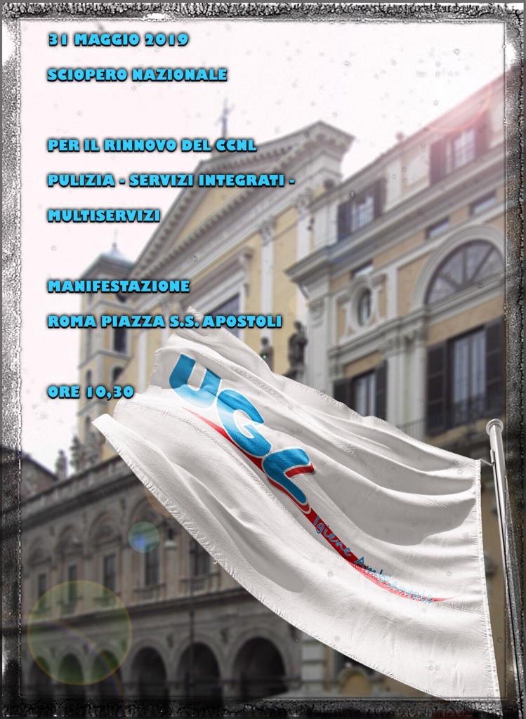 UGLIgAmbientale's tweet image. ♦️31 Maggio 2019
#ScioperoNazionale 
Per il rinnovo del CCNL
Pulizie e Servizi 
Integrati-Multiservizi 📌

❌Manifestazione a #Roma
Piazza S.S.Apostoli 
~~Ore 10:30~~
 
@UGL_Organizzaz 
@UGLConf @UglRM