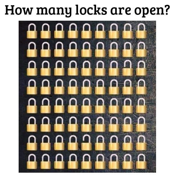 knowledgeYT1's tweet image. How many lock can you spot? Send this to a friend #brainteaser