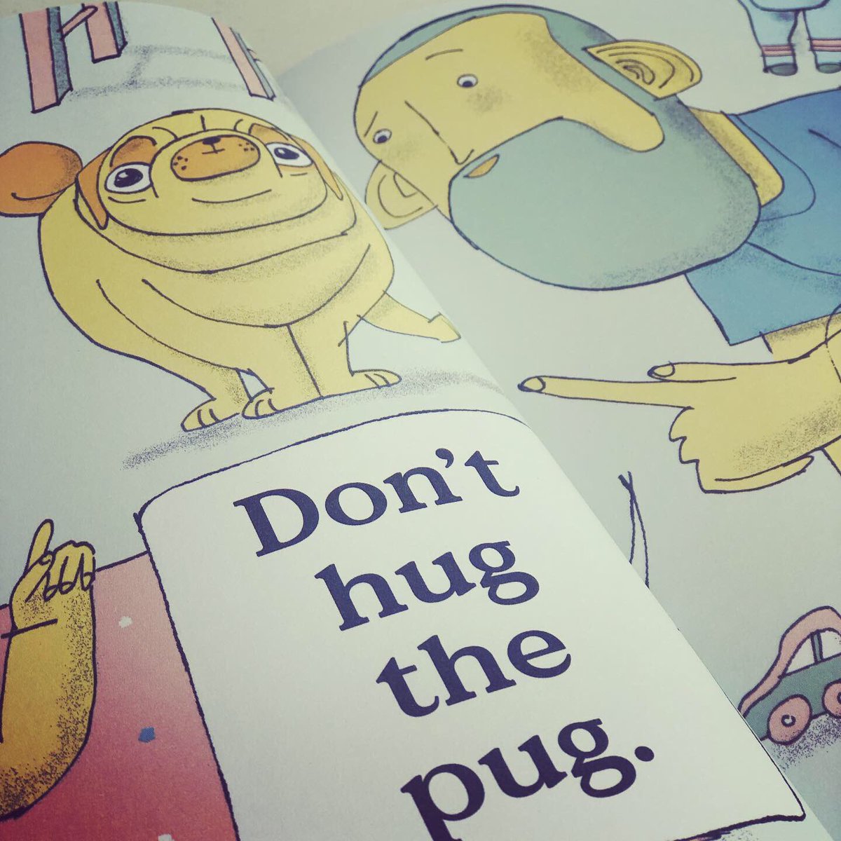 bookgiftblogger's tweet photo. There’s a very good reason as to why you #DontHugThePug You can hug the bug, and the rug and the jug, but don’t hug the pug! Find out why with this humorous tale from #RobinJacobs and @matthewthehorse @cicadabooks https://t.co/svZc5tWgv4