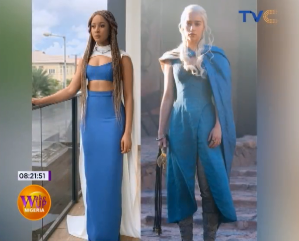 TVCconnect's tweet photo. Our #WakeUpNigeria ad hoc fashion team - @YomiOwope, @titithedynamite and @EmemIme_ are analyzing outfits rocked by Nigerian Celebrities at Ik Osakioduwa's GOT themed 40th birthday. Let's have your reviews, guys. #IKSGOT40 #GOT40 #IKat40 https://t.co/KG8lEFDP2N