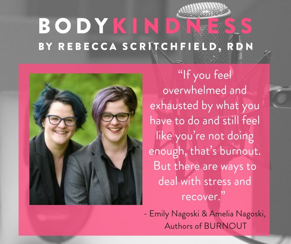burnoutbook's tweet photo. We're on @ScritchfieldRD's #bodykindness podcast, talking about human giver syndrome, how do you know you have it and why the opposite is not “taker syndrome”. https://t.co/8xV5ugjqWK Stayed tuned for Part 2 next week! https://t.co/kH45lADWzn