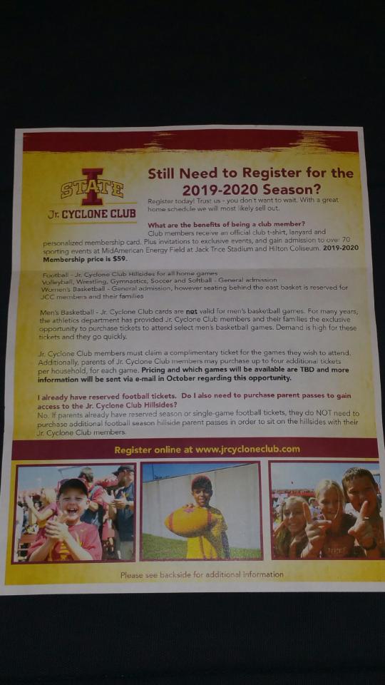 brhayes21's tweet photo. I let my buddy take my son to one @IowaStateFB game and he ends up their poster child. #CycloneNation #royalties #freetution https://t.co/SUs0wLXcnc