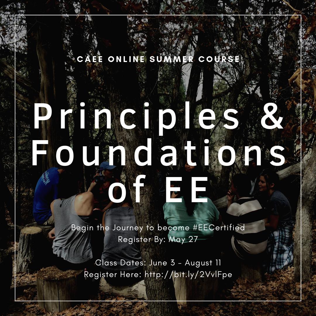 CAEE1's tweet photo. Worried you missed the deadline? No sweat! There's still time to register for #CAEE #OnlineCourse for this #Summer #Principles&amp;FoundationsInEE https://t.co/OP5C4DZa4l #EEProfessional #EECertified #professionaldevelopment #EEPD #EnviroEd #EnvironmentalEducation #EEforAll https://t.co/wFMd5XIsPL