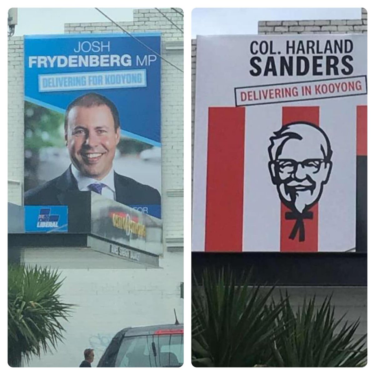 GideonCRozner's tweet image. The people of Kooyong are lucky to have both a hardworking local member and a hardworking purveyor of world-famous Original Recipe® chicken.

#whynothaveboth