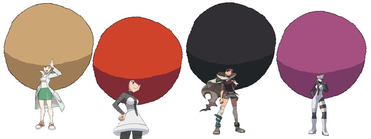 Pokesmashbros Here S An Artwork Featuring Professor Juniper Zinnia And Team Galactic S Mars And Jupiter From Pokemon With Large Afros アフロ Afro Pokemon ポケモン アララギ博士 マーズ ヒガナ ジュピター ギンガ団 T Co