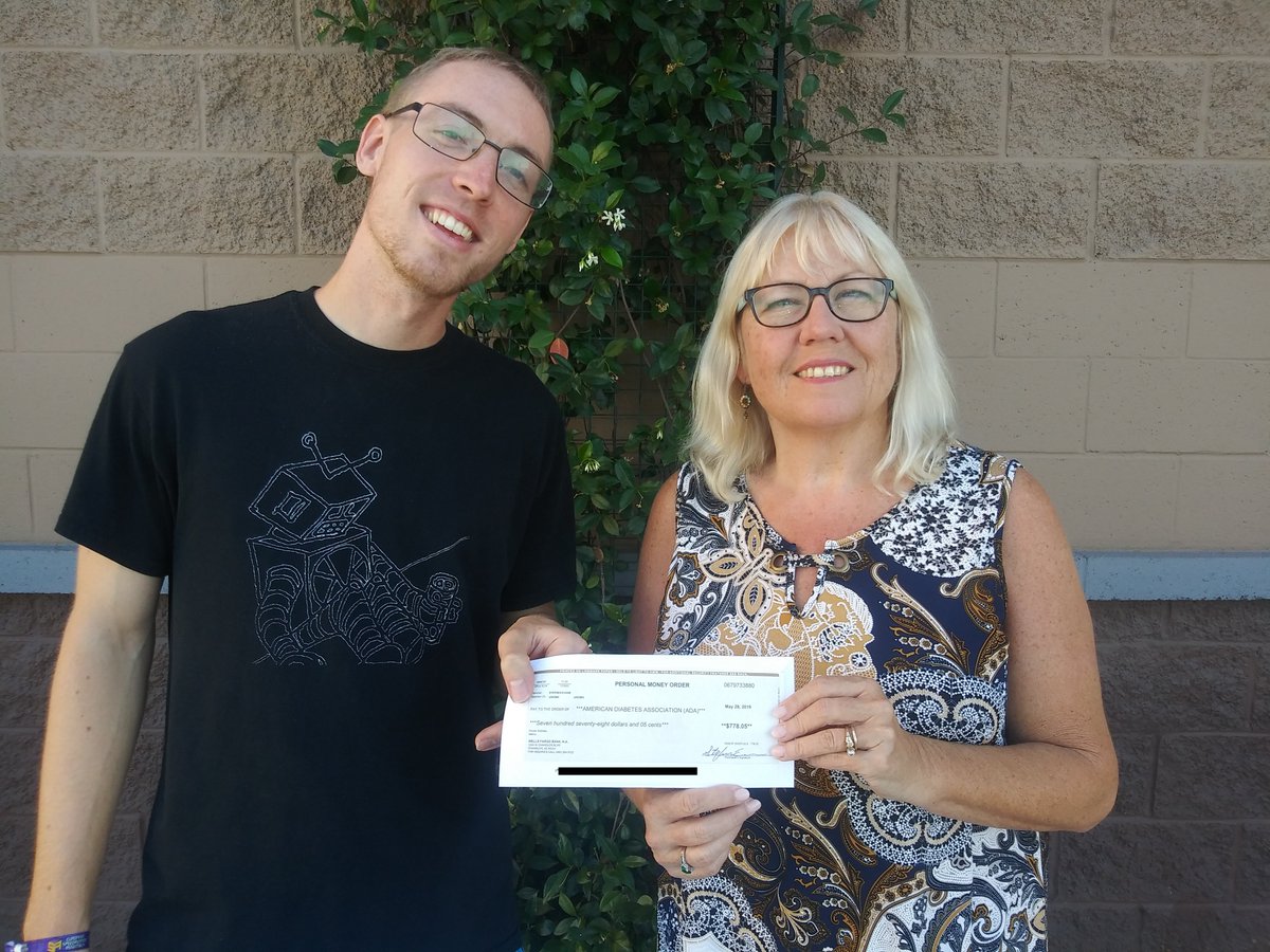 Mary from an Arizona local office accepting the contribution on behalf of ADA! Delivered by 
@SSBMstuff