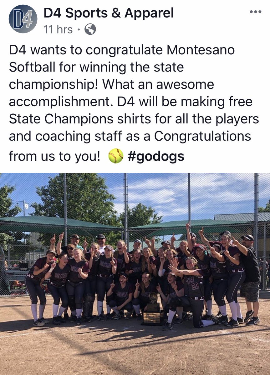 M_H_S_Fastpitch's tweet photo. Thank you @d4sportsd4 #StateChamps #MontePride #GoBulldogs #TraditionNeverGraduates #TwentyTwoStraight https://t.co/ObXq0ERIWC