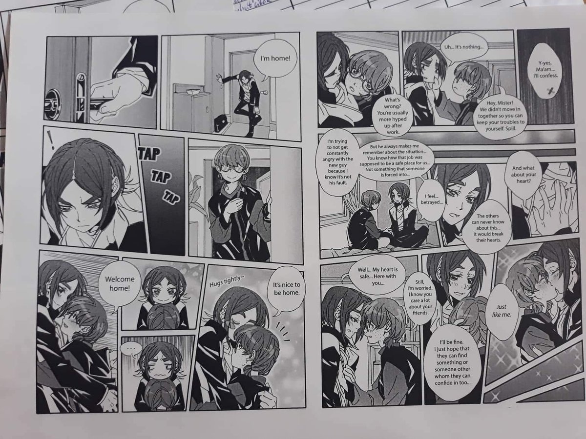 SpaceMonolith's tweet photo. Pages printed...a printed comic one day hopefully :3 #manga #mangapages #panels #comic #comics #yaoiprincess #yaoi #princess๐ #bl #shounenai #crossdressing #trap #crosdress #crossdresser #print #printed #printedpages https://t.co/EmKS1GybC3