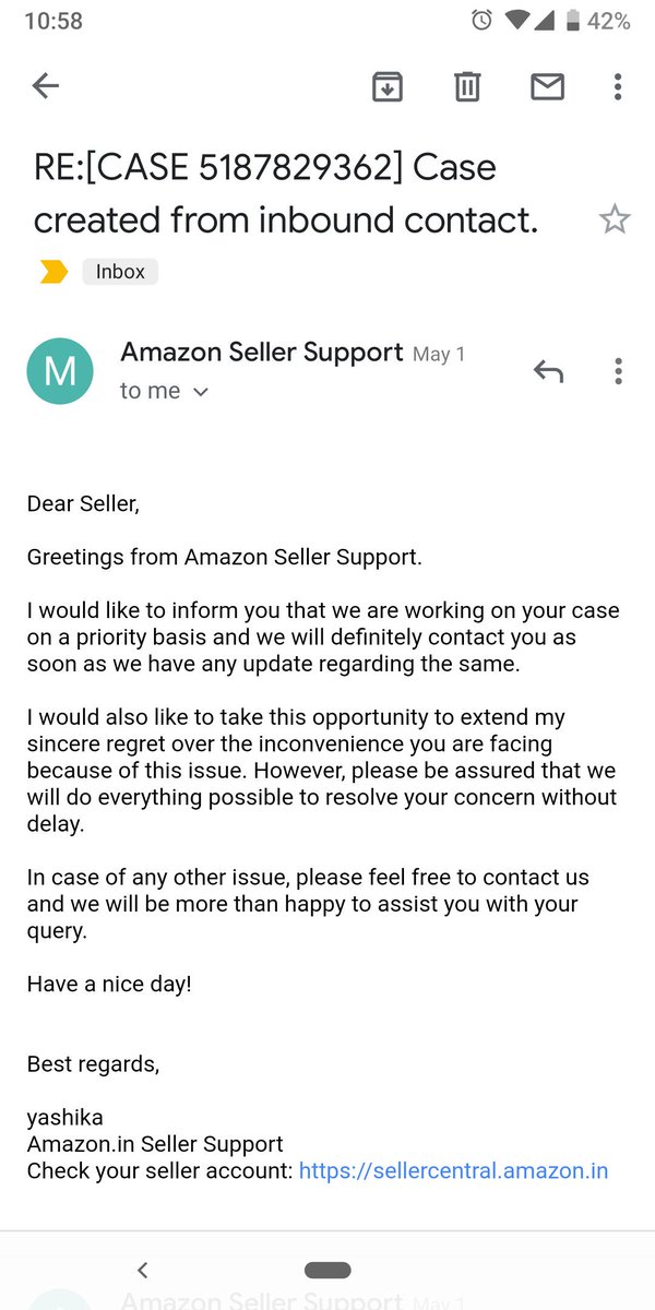 PankulAggarwal's tweet photo. @AmazonHelp Same reply on may 1st and same reply on may 29 @AmazonHelp @amazonIN @JeffBezos https://t.co/SlVPDCzN3m